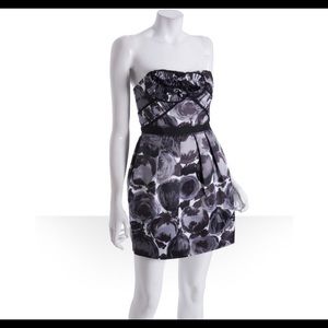 BCBGMAXAZRIA strapless pleated cocktail dress